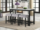 Switch Gloria Black - Faux Marble Console Table with 3 Black Stools 3 image