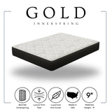 GOLD 9" INNER SPRING LUXURY FIRM MATTRESS AVAILABLE IN TWIN, FULL, QUEEN AND KING SIZES