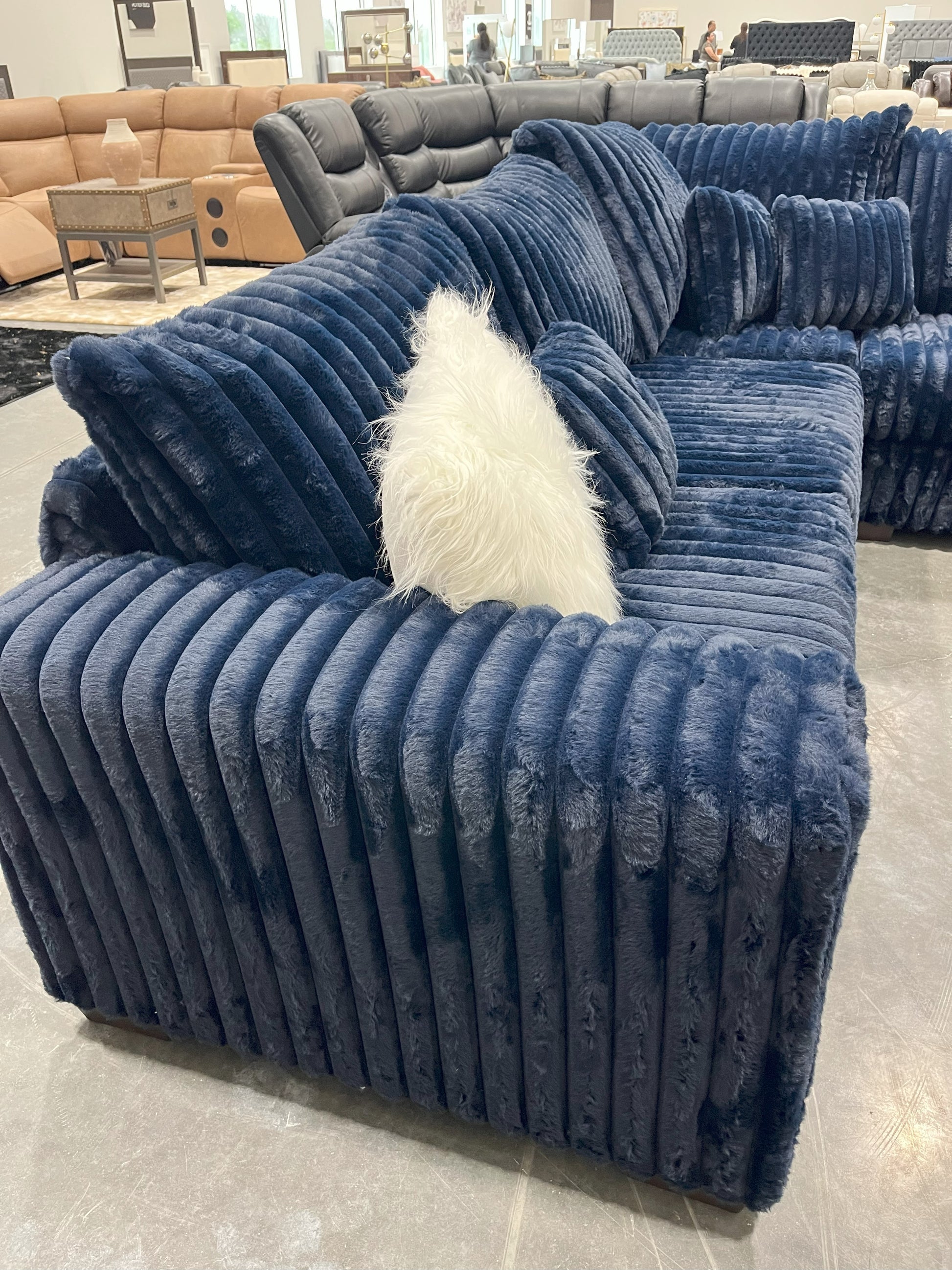 S320 TEXAN BLUE 4 PIECE SECTIONAL PLUS OPTIONAL OTTOMAN
