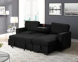 Marcos Sectional with Pull Out bed available in Black and Grey