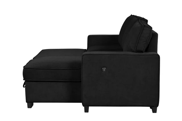 Marcos Sectional with Pull Out bed available in Black and Grey