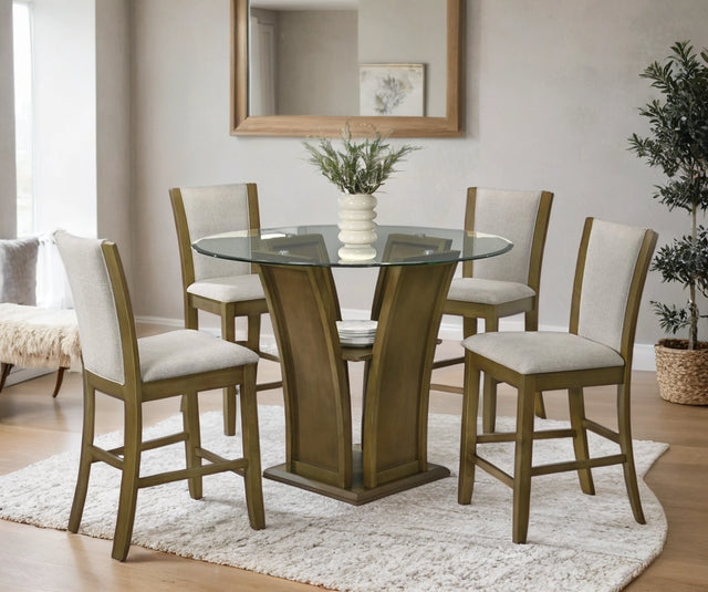ORLANDO - BEIGE PUB TABLE + 4 CHAIRS