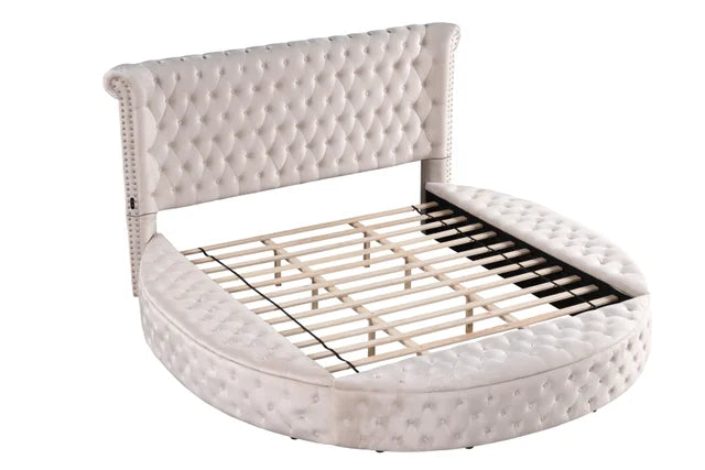 PENTHOUSE2 BEIGE PLATFORM BED AVAILABLE IN QUEEN AND KING SIZES