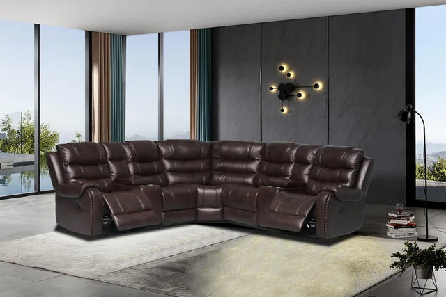 Rose Reclining Sectional Available in Navy and Brown