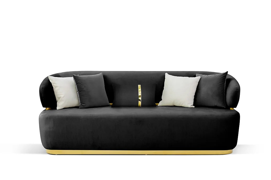 S906 Eden Black 2 Piece Living Room Set