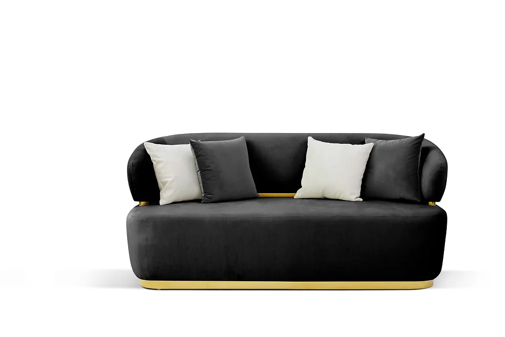 S906 Eden Black 2 Piece Living Room Set