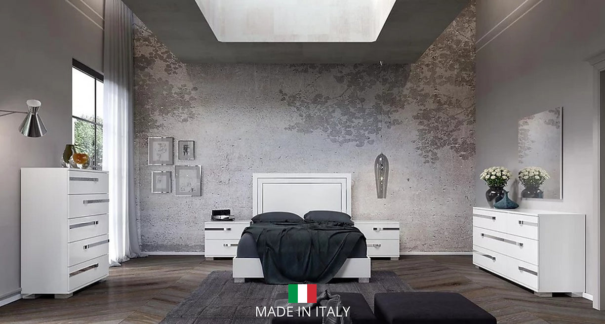 VOLARE CROCO COLLECTION BEDROOM SET AVAILABLE IN QUEEN AND KING SIZES AS 4 PC OR 5 PC SETS