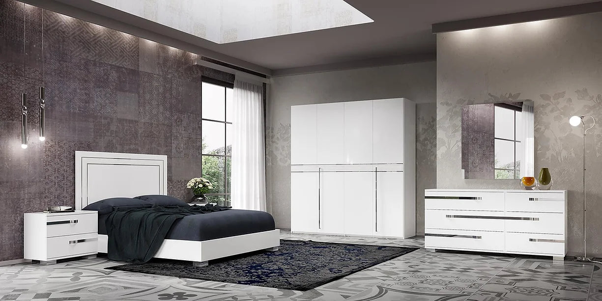 VOLARE CROCO COLLECTION BEDROOM SET AVAILABLE IN QUEEN AND KING SIZES AS 4 PC OR 5 PC SETS