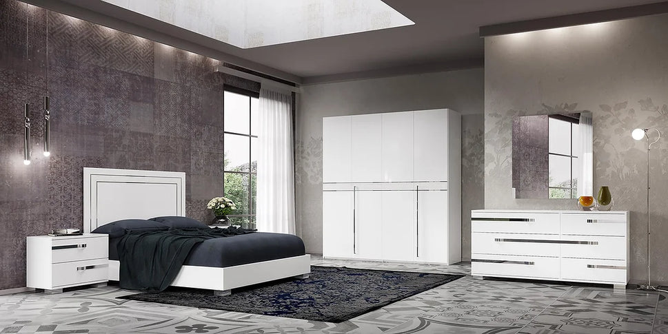VOLARE CROCO COLLECTION BEDROOM SET AVAILABLE IN QUEEN AND KING SIZES AS 4 PC OR 5 PC SETS