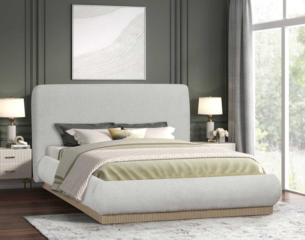 ANNIE BEIGE PLATFORM BED AVAILABLE IN QUEEN AND KING SIZES