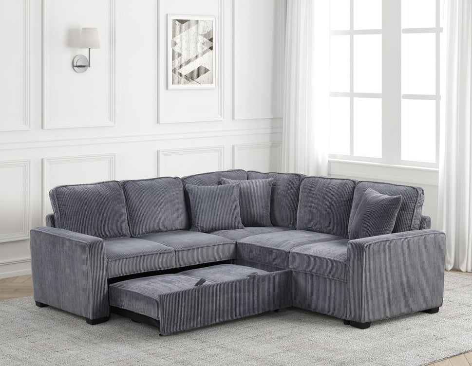 ARIEL CHARCOAL SECTIONAL WITH PULL-OUT BED