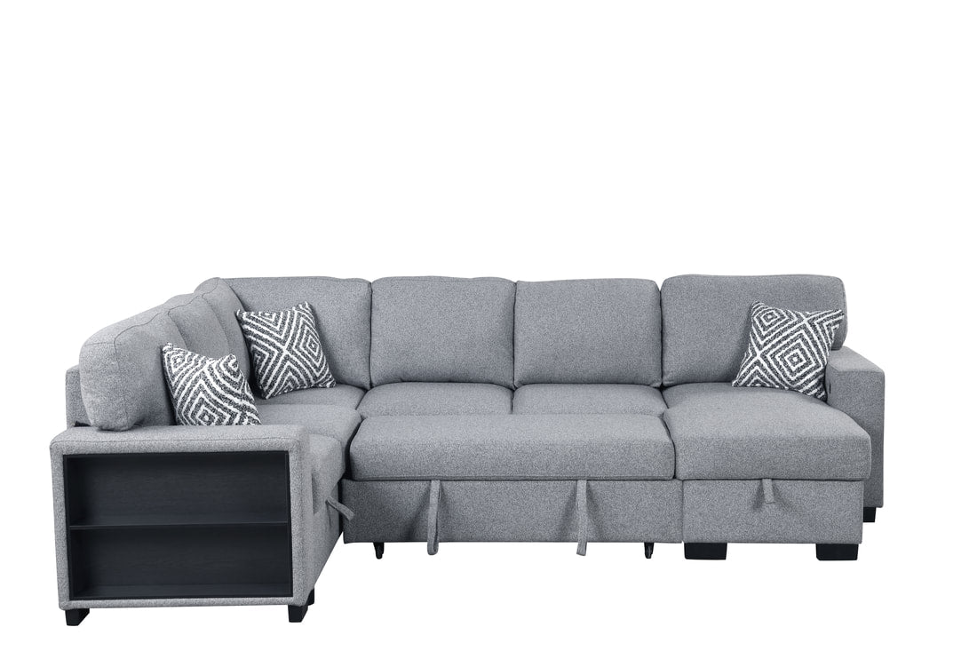 ATLANTIC GREY SECTIONAL WITH PULL-OUT BED