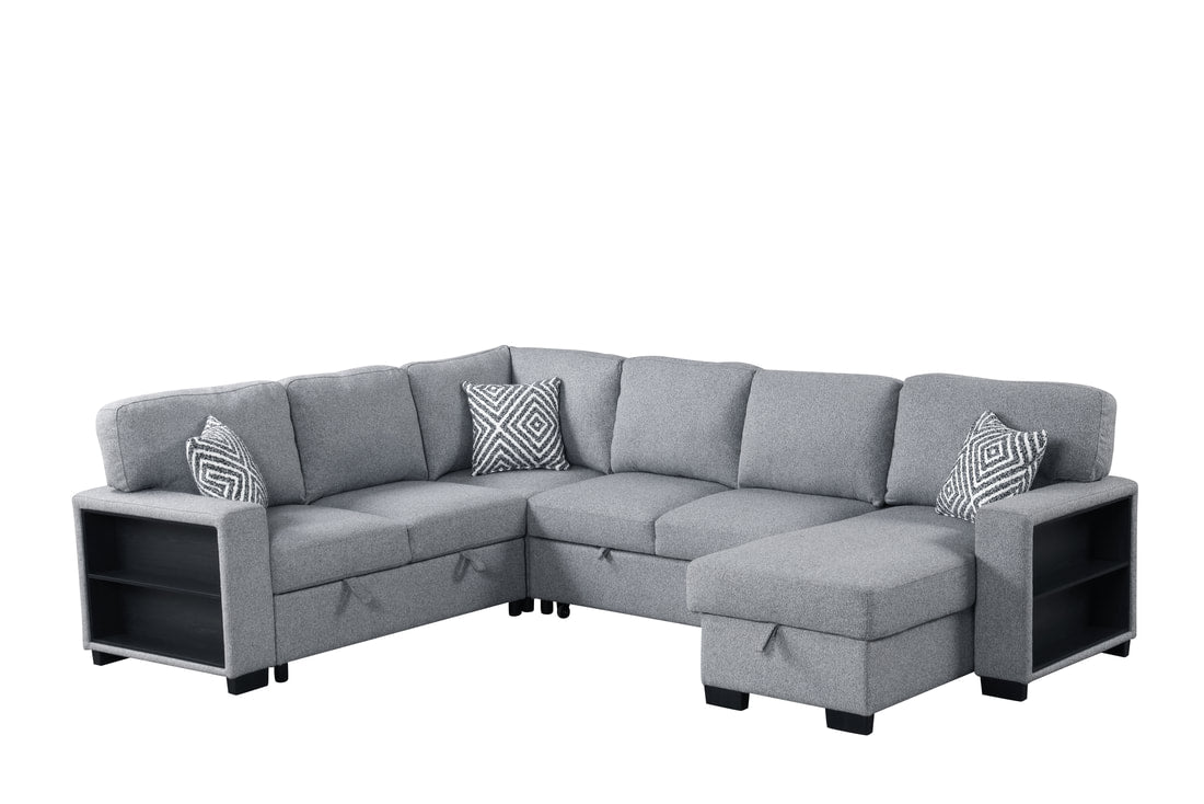 ATLANTIC GREY SECTIONAL WITH PULL-OUT BED