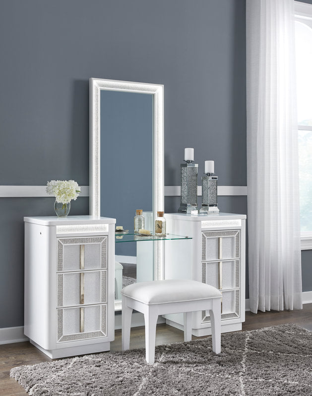 ASHLEY B822 VANITY WITH STOOL (LED LIGHTS)