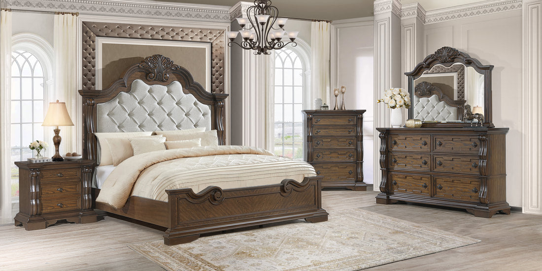 B9000 BEDROOM SET AVAILABLE IN QUEEN AND KING SIZES AS 4PC or 5PC SET
