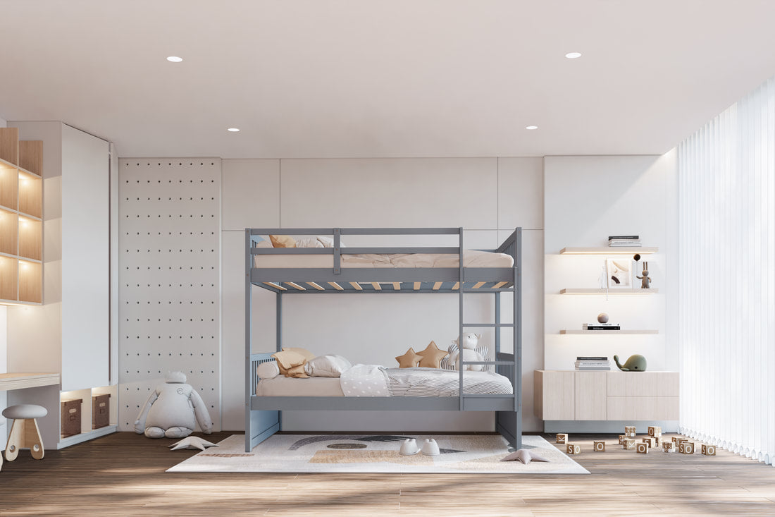 BB13 GRAY TWIN/TWIN BUNK BED