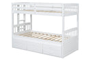 Switch BB41 WHITE TWIN/TWIN BUNK BED WITH TWIN TRUNDLE + 3 DRAWERS 3 image