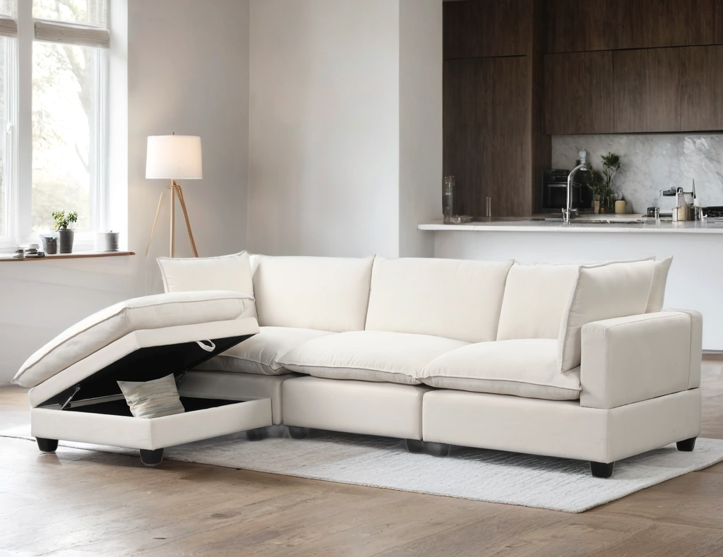 CLOUD2 SAND LINEN 4 PIECE MODULAR SECTIONAL SET