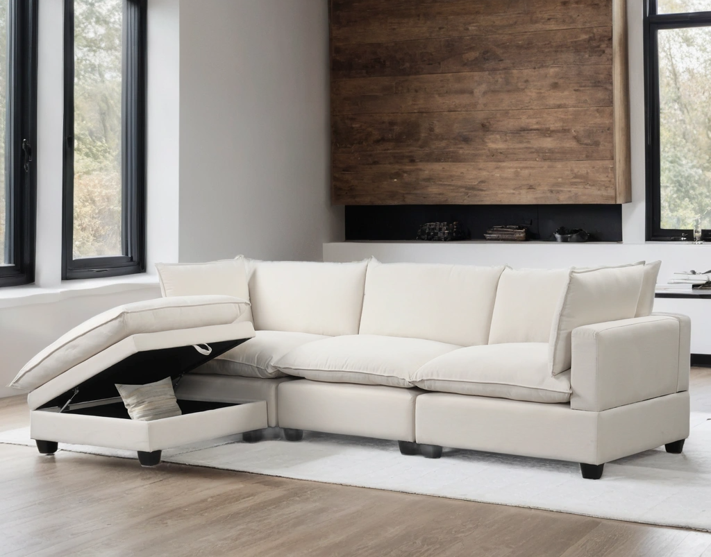 CLOUD2 SAND LINEN 4 PIECE MODULAR SECTIONAL SET