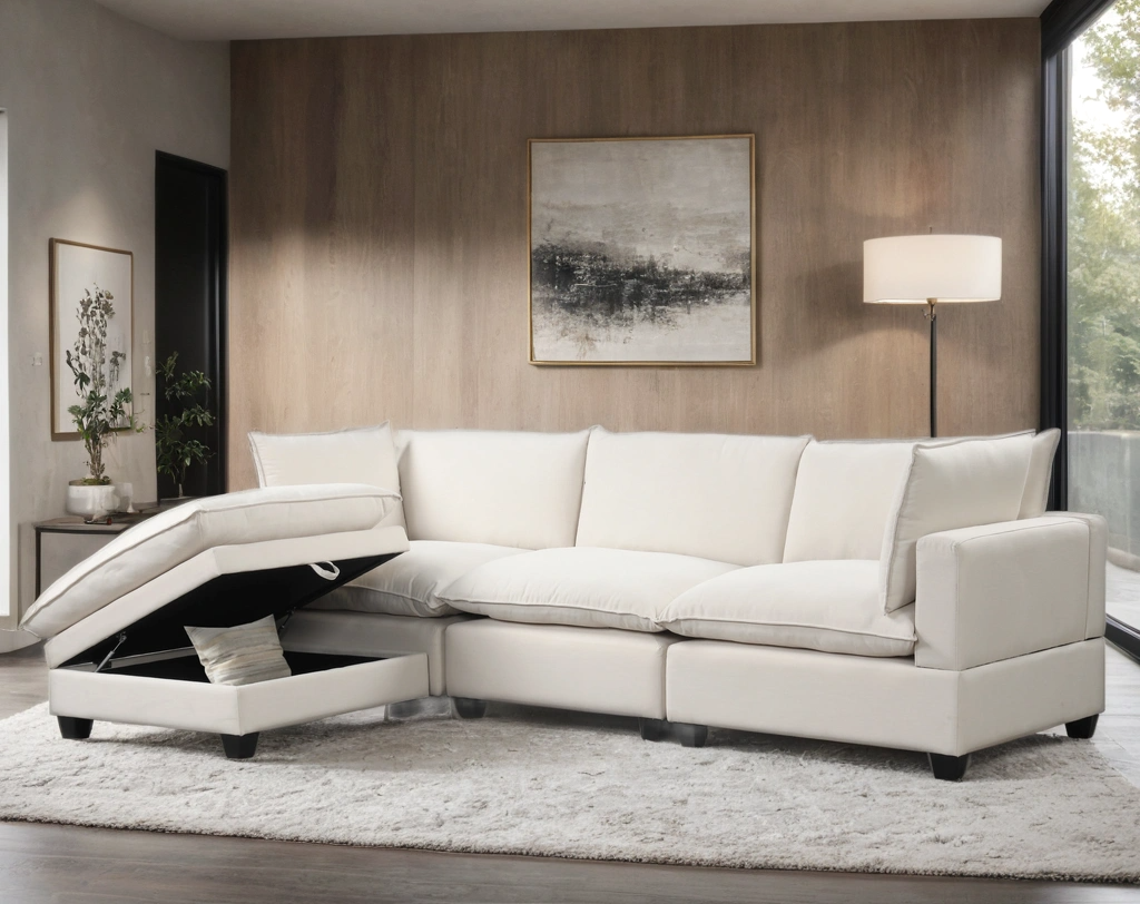 CLOUD2 SAND LINEN 4 PIECE MODULAR SECTIONAL SET
