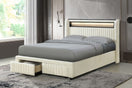 Switch CUPID BEIGE PLATFORM BED WITH STORAGE DRAWERS AVAILABLE IN TWIN AND FULL SIZES 2 image