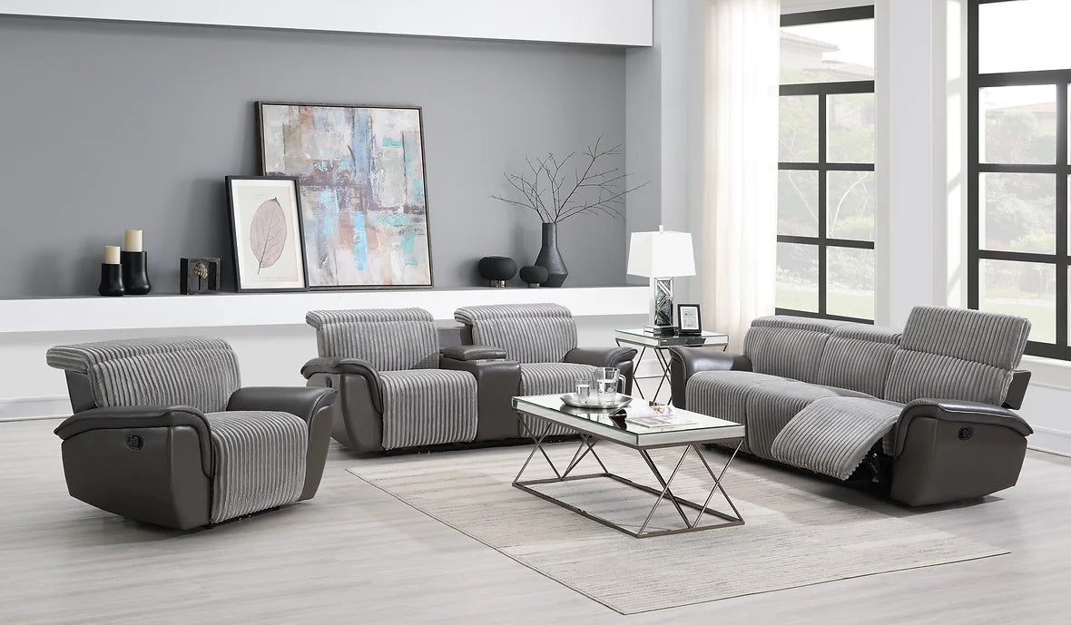 S9112 TWIST GREY 3 PIECE RECLINING LIVING ROOM SET