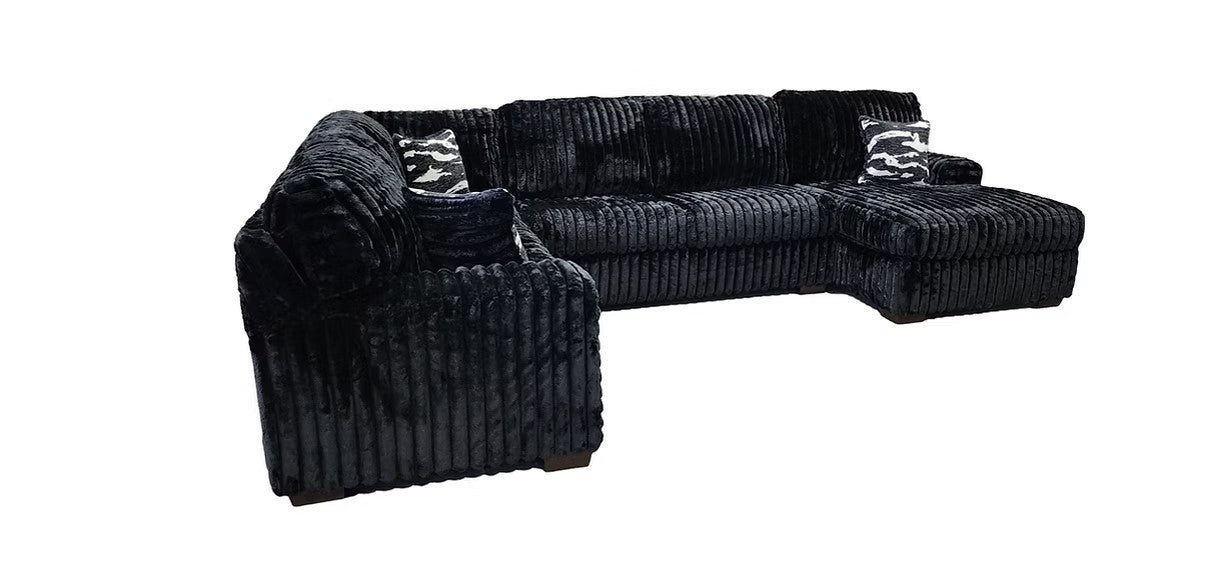 S319 AUSTIN 3 PIECE BLACK SECTIONAL