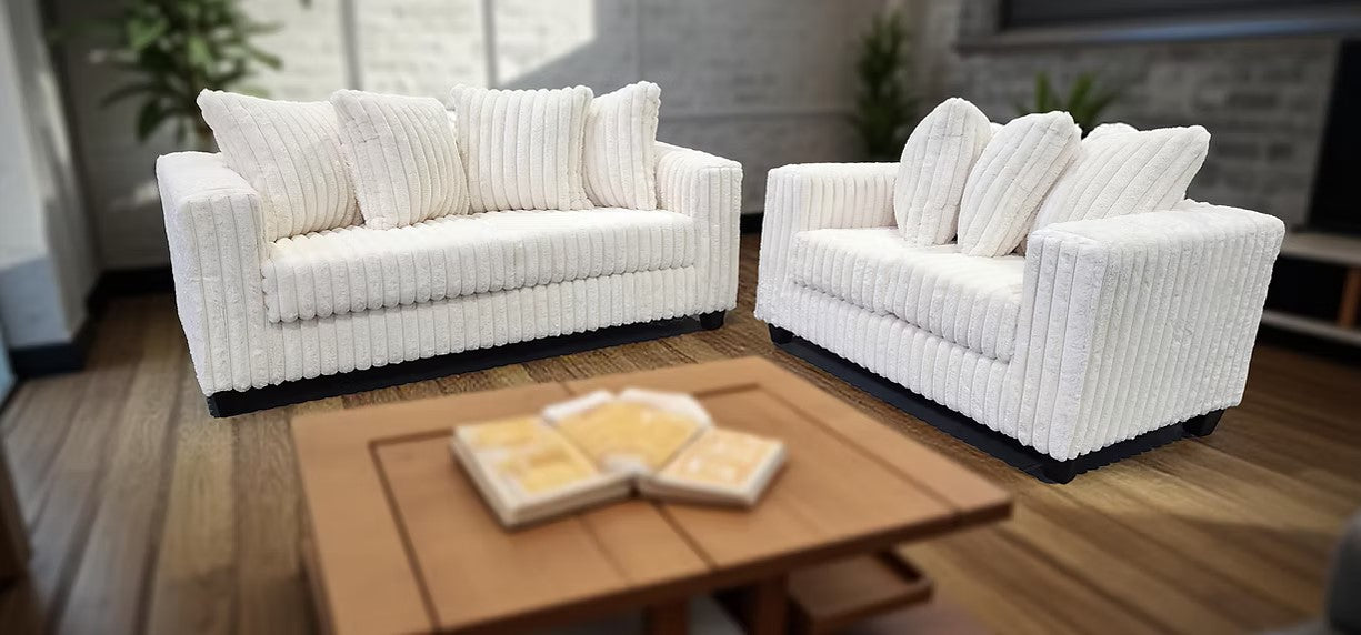 S300 GIA IVORY SOFA AND LOVESEAT SET