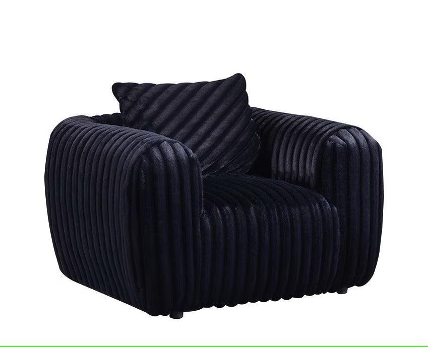 S8809 ELI BLACK LIVING ROOM SET AVAILABLE AS 2 PIECE AND 3 PIECE SET