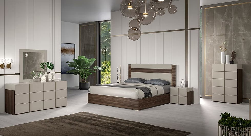 ARYAN COLLECTION BEIGE BEDROOM SET AVAILABLE IN QUEEN AND KING SIZES AS 4 PC OR 5 PC SETS