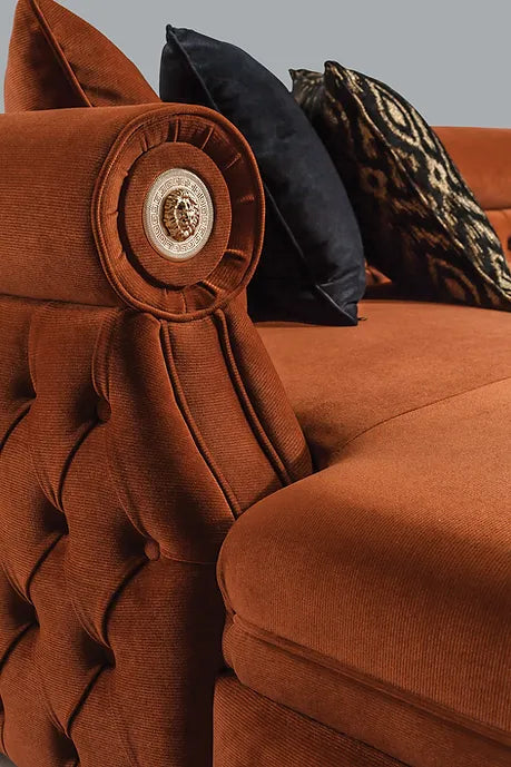 BROOKLYN SECTIONAL ORANGE WITH OTTOMAN