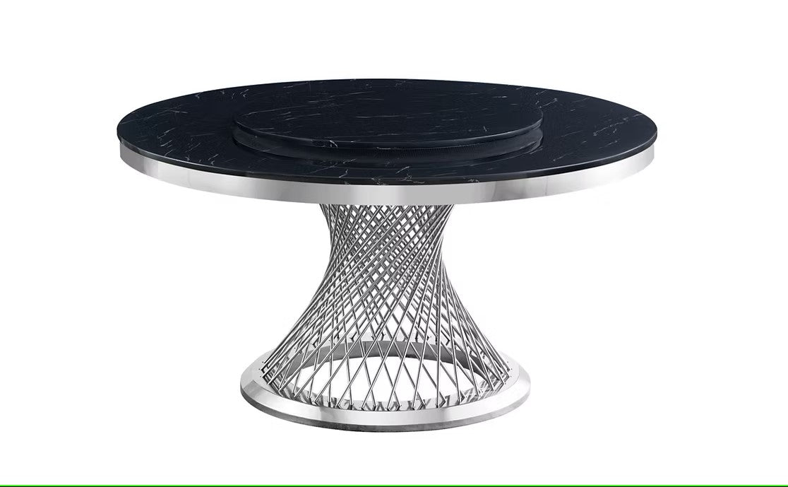 D605 UNICO (BLACK/CHROME) ROUND TABLE