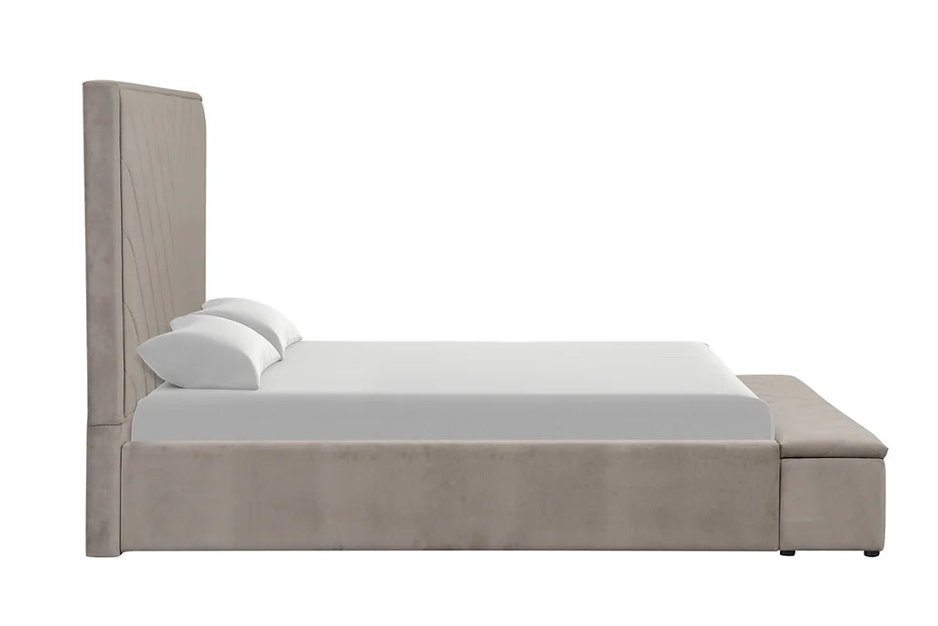 B8012 MIO GREY BED WITH STORAGE AVAILABLE IN FULL QUEEN AND KING SIZES