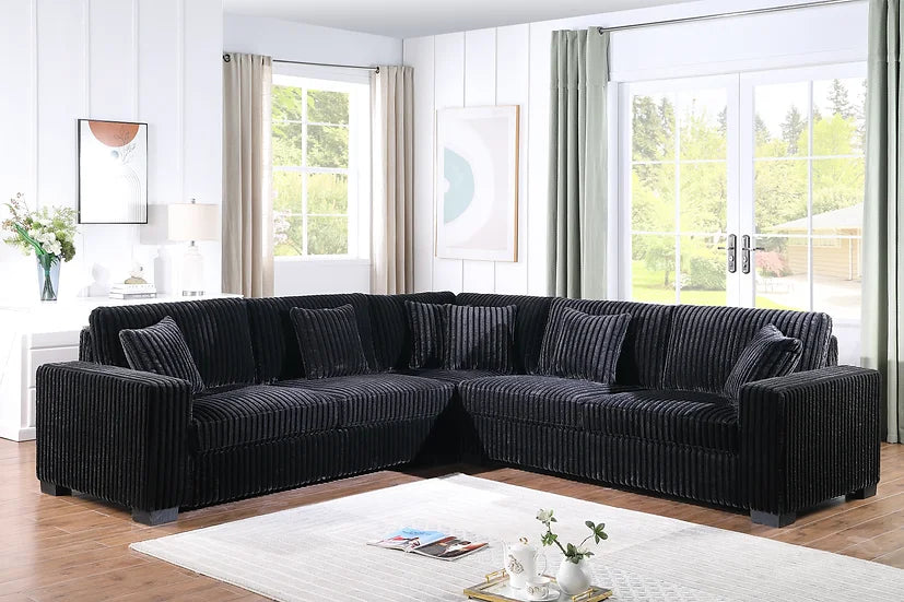 S861 COMFY II 3 PIECE BLACK SECTIONAL