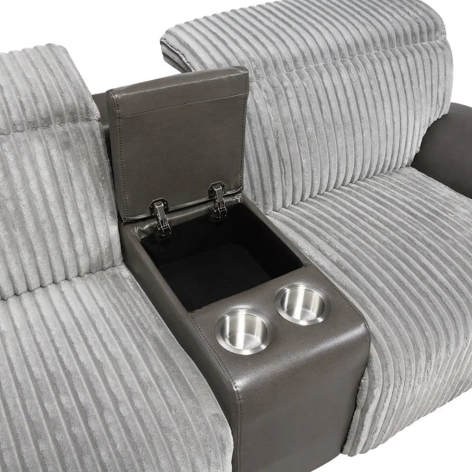 S9112 TWIST GREY 3 PIECE RECLINING LIVING ROOM SET