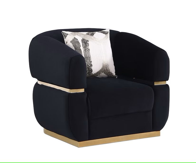 S3500 CARMELA BLACK LIVING ROOM SET AVAILABLE AS 2 PIECE OR 3 PIECE SET