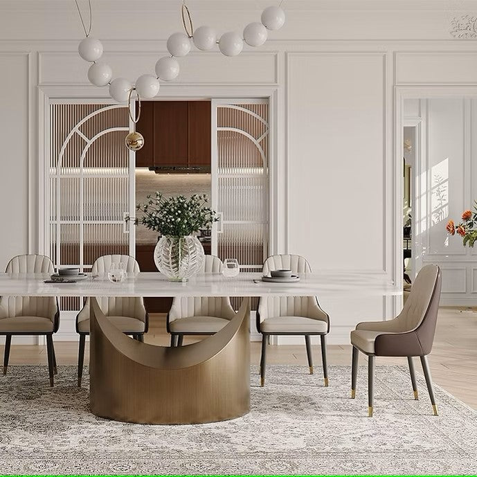 LEXI GLOSSY WHITE 79" DINING TABLE - SERAPION CHAIRS CAN BE PURCHASED SEPERATELY