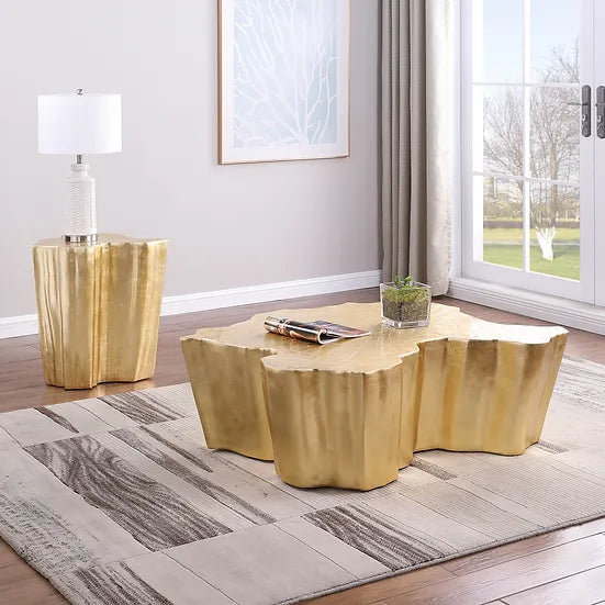 A-CT08 ORO GOLD LEAF COFFEE TABLE