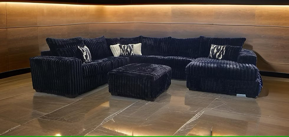 S320 TEXAN BLACK 4 PIECE SECTIONAL AVAILABLE PLUS OPTIONAL OTTOMAN