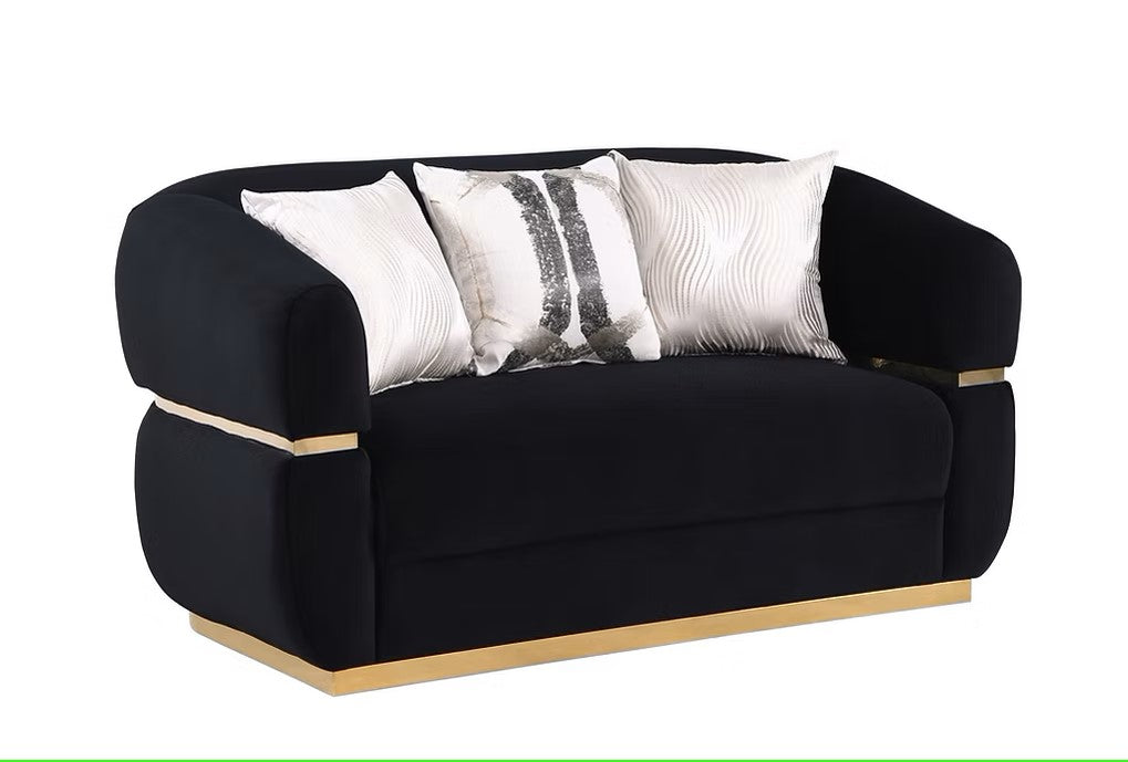 S3500 CARMELA BLACK LIVING ROOM SET AVAILABLE AS 2 PIECE OR 3 PIECE SET