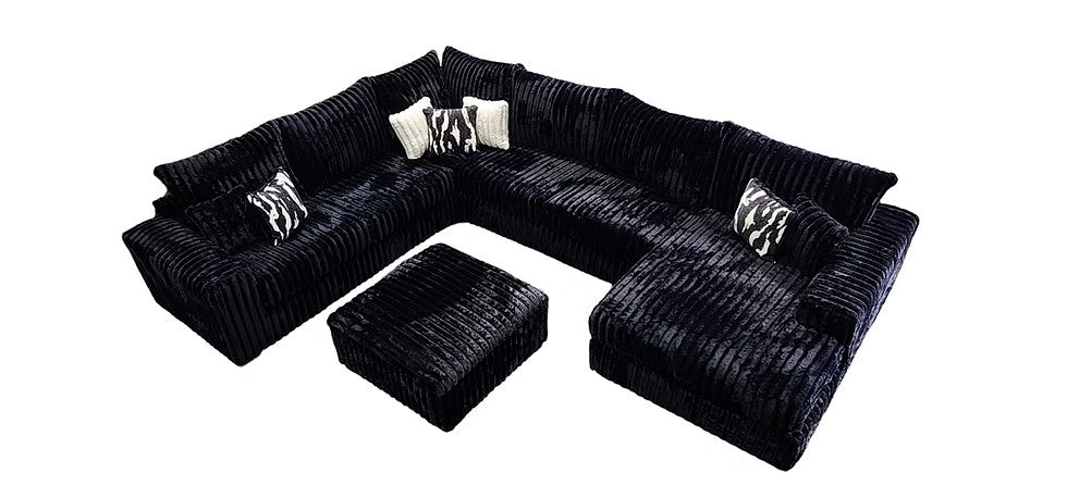 S320 TEXAN BLACK 4 PIECE SECTIONAL AVAILABLE PLUS OPTIONAL OTTOMAN