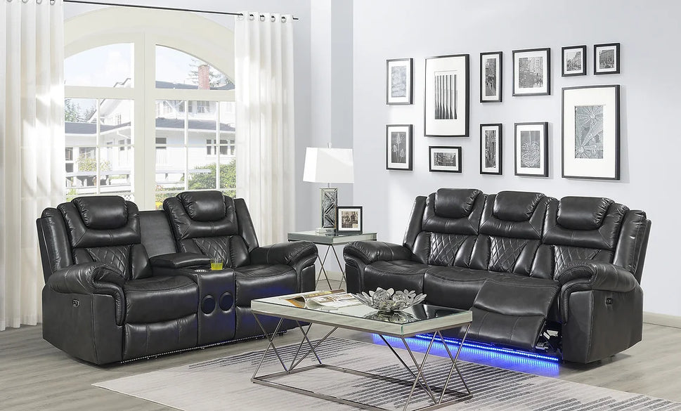 S2020 PARTY TIME 2 PC GREY RECLINING  SET