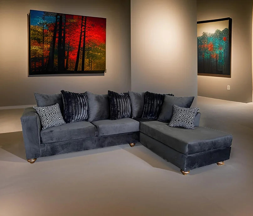 S310 RIVERA 2 PIECE BLACK SECTIONAL