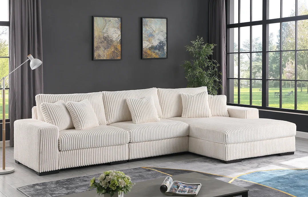 S859 COMFY 3 PIECE IVORY SECTIONAL