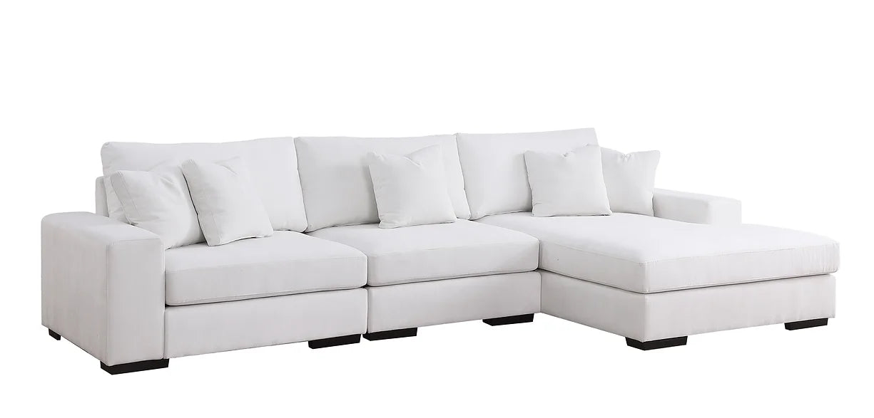 S859 COMFY CHENILLE 3 PIECE CREAM SECTIONAL