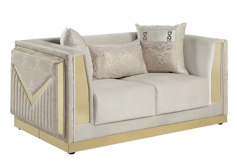 S4030 MONACO CREAM LIVING ROOM SET AVAILABLE AS 2 PIECE OR 3 PIECE SET
