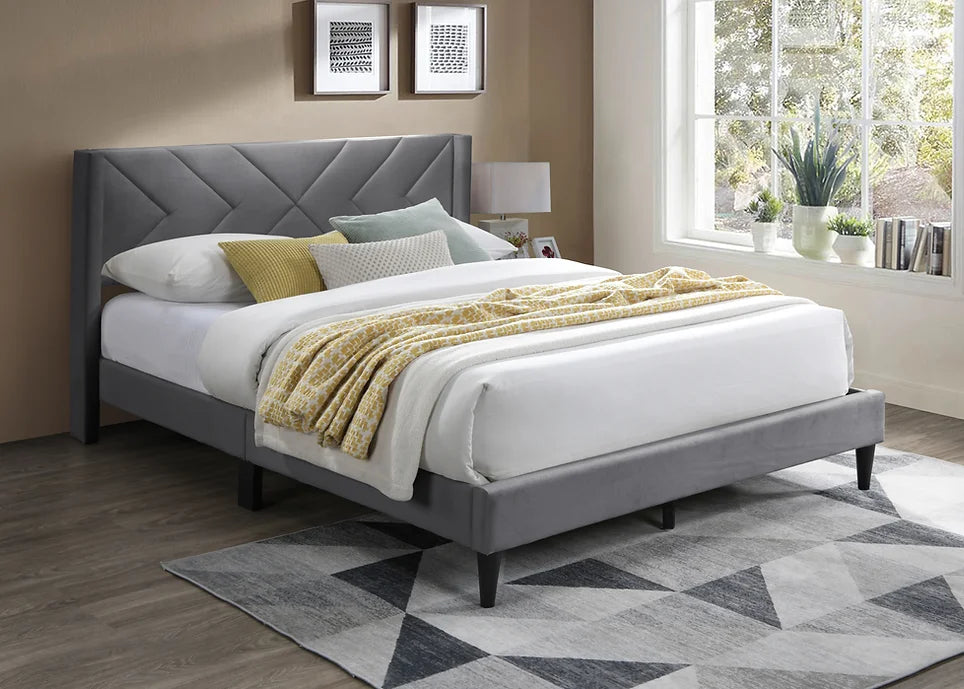 B8351 DONA CHARCOAL BED AVAILABLE IN FULL QUEEN AND KING SIZES