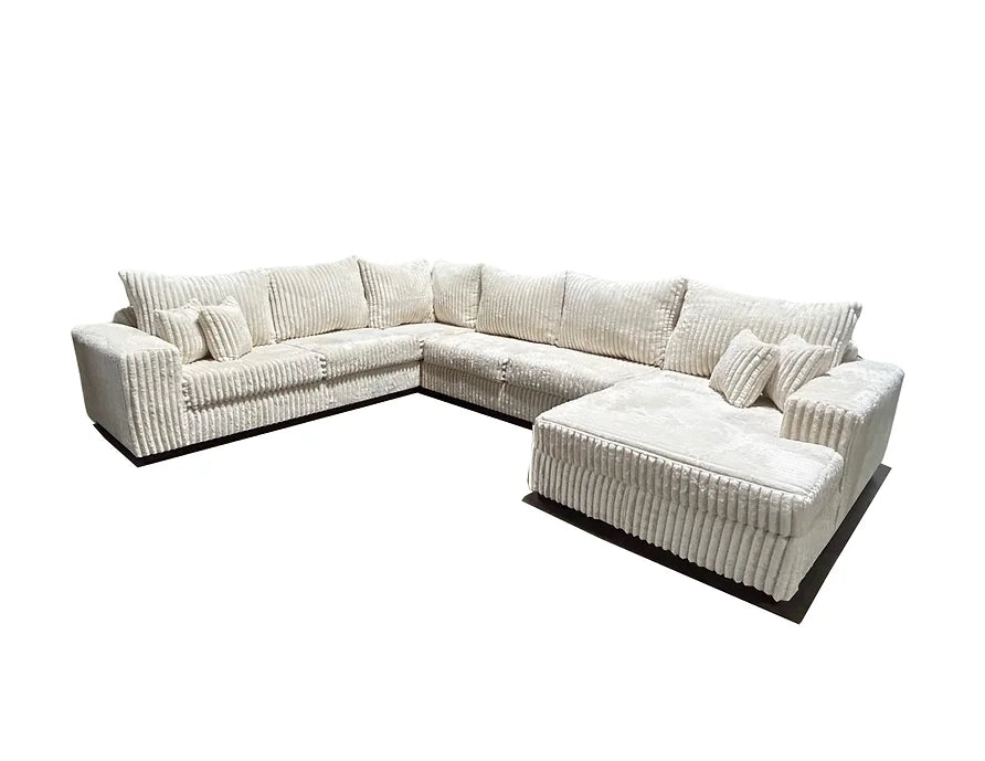 S320 TEXAN IVORY 4 PIECE SECTIONAL AVAILABLE PLUS OPTIONAL OTTOMAN