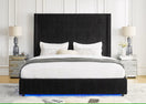 Switch B300 BELINDA BLACK PLATFORM BED WITH LED LIGHTS AVAILABLE IN QUEEN AND KING SIZES 2 image