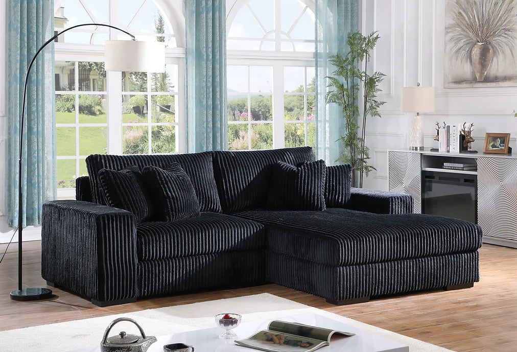 S859 COMFY 2 PIECE BLACK SECTIONAL